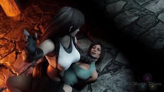 Tifa Lockhart Grabs Lara Croft || THREE DIMENSIONAL Lezzies