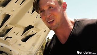 Ass fucking a transgender princess hitchhiker in my truck