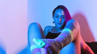 Dressed in themed socks, I'll entice you with my pallid soles and dark-painted toenails.