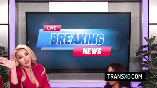 Bodacious Black COUGAR Producer Porked by 2 News Trans Anchors During
