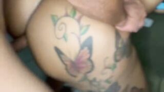 Liking myself on top of the man's labia.