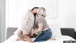 MILF Lilly Bell breaking her latina TS GF Victoria Grant creative block