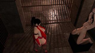 Supah Monstrous She-male Plays with the Manstick of Her Prisoner