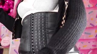 Obese PLUMPER Tgirl Pinky Rails Rock hard and Ejaculates