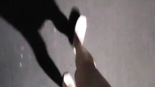 Transgirl Ting xuan pisses and strokes outdoors and spunks on her gams.