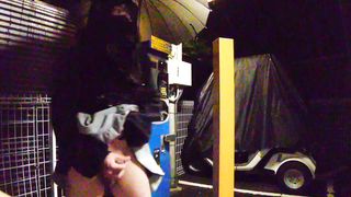 Adorable Crossdresser Unsheathed Outdoors and Ejaculated while Shamefaced.