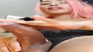 Attempt to Not jizm ( black shemale Variant ) 16